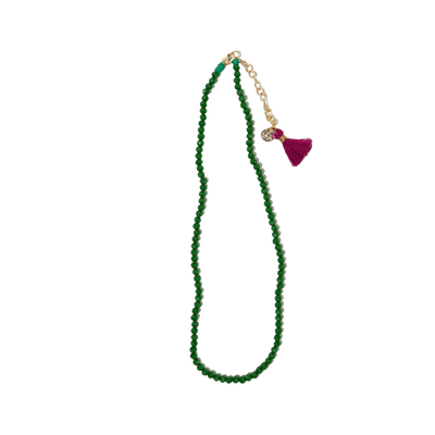 Hayden Emerald Solid Crystal Necklace with Tassel Jewelry ink + alloy  Paper Skyscraper Gift Shop Charlotte