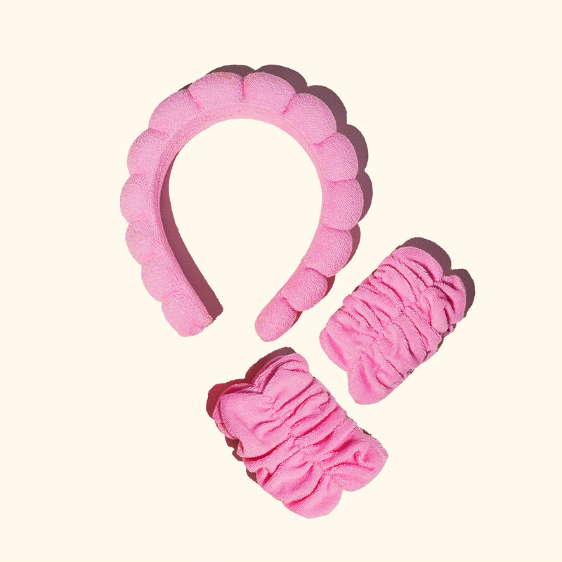 Hot Pink Headband & Wristband Set
