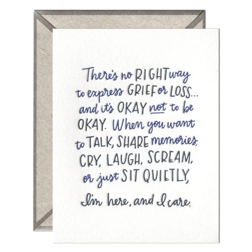No Right Way To Grieve | Sympathy Card Cards INK MEETS PAPER  Paper Skyscraper Gift Shop Charlotte
