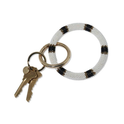 Chloe Small Stripes with Cream Color Block Key Ring Accessories ink + alloy  Paper Skyscraper Gift Shop Charlotte