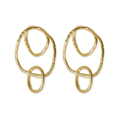 Louisa Organic Circles Drop Brass Earrings Jewelry ink + alloy  Paper Skyscraper Gift Shop Charlotte