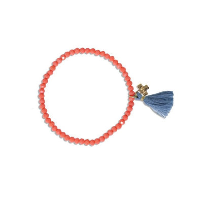 Patsy Coral Solid Crystal Tassel Bracelet Jewelry ink + alloy  Paper Skyscraper Gift Shop Charlotte