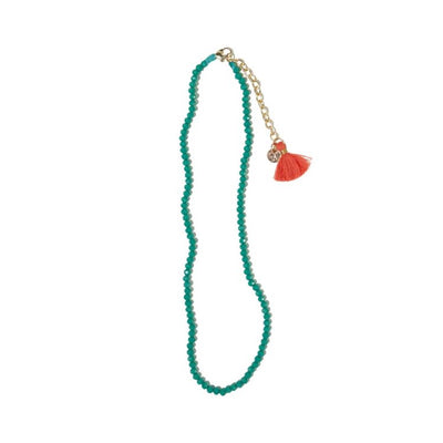 Hayden Turquoise Solid Crystal Necklace with Tassel Jewelry ink + alloy  Paper Skyscraper Gift Shop Charlotte