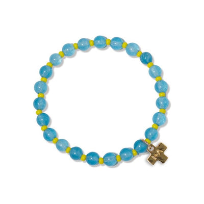 Mabel Turquoise Round Stones Seed Bracelet Jewelry ink + alloy  Paper Skyscraper Gift Shop Charlotte