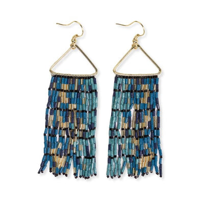 Patricia Mixed Navy Gradient Fringe Earrings Jewelry ink + alloy  Paper Skyscraper Gift Shop Charlotte