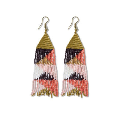 Brittany Jaipur Mixed Triangles Beaded Fringe Earrings Jewelry ink + alloy  Paper Skyscraper Gift Shop Charlotte