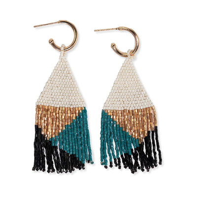 James Mini Gold Hoop Mixed Angles Beaded Fringe Earrings Jewelry ink + alloy  Paper Skyscraper Gift Shop Charlotte