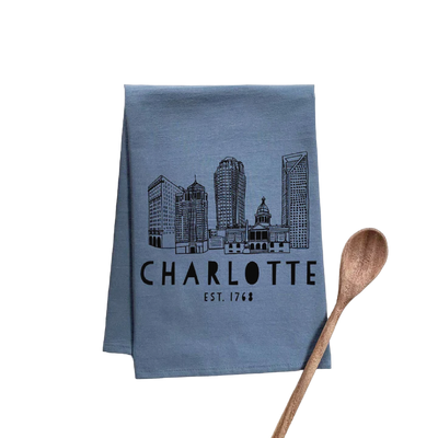 Dish Towel | Downtown Charlotte, NC  Moonlight Makers  Paper Skyscraper Gift Shop Charlotte