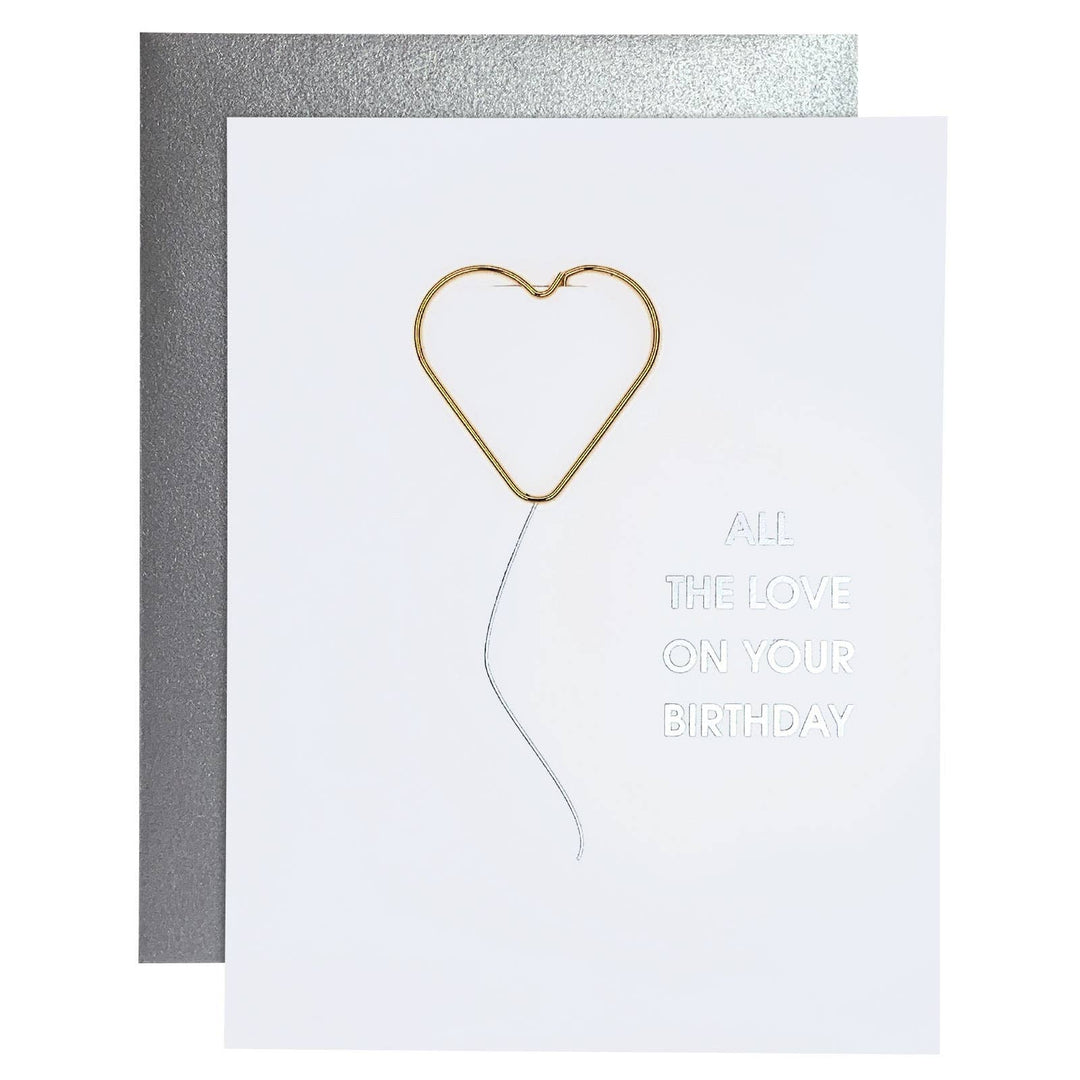 Love On Your Birthday Paper Clip Foil Letterpress Card Cards Chez Gagné  Paper Skyscraper Gift Shop Charlotte