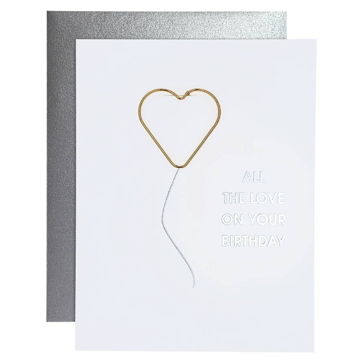 Love On Your Birthday Paper Clip Foil Letterpress Card Cards Chez Gagné  Paper Skyscraper Gift Shop Charlotte