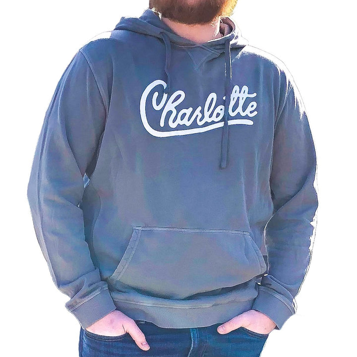 L/S Cotton Sweatshirt Hoodie - Washed Black XXL Apparel Reworn  Paper Skyscraper Gift Shop Charlotte