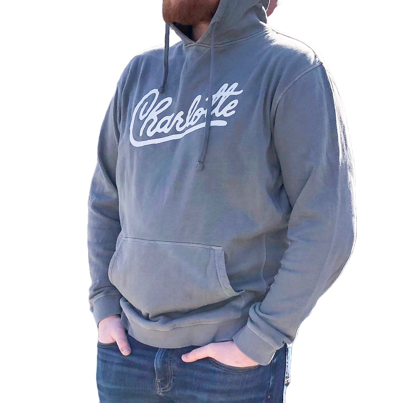 L/S Cotton Sweatshirt Hoodie - Washed Black XXL Apparel Reworn  Paper Skyscraper Gift Shop Charlotte