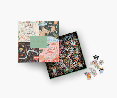 500 Piece Jigsaw Puzzle | Maps Jigsaw Puzzles Rifle Paper Co  Paper Skyscraper Gift Shop Charlotte