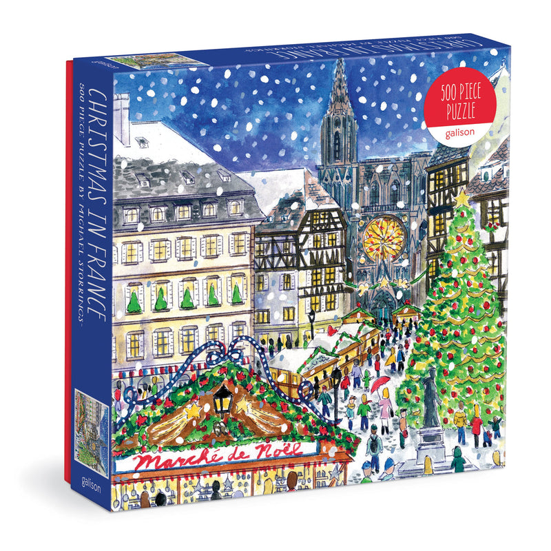500 piece Jigsaw Puzzle | Michael Storrings Christmas in France Puzzles Chronicle  Paper Skyscraper Gift Shop Charlotte