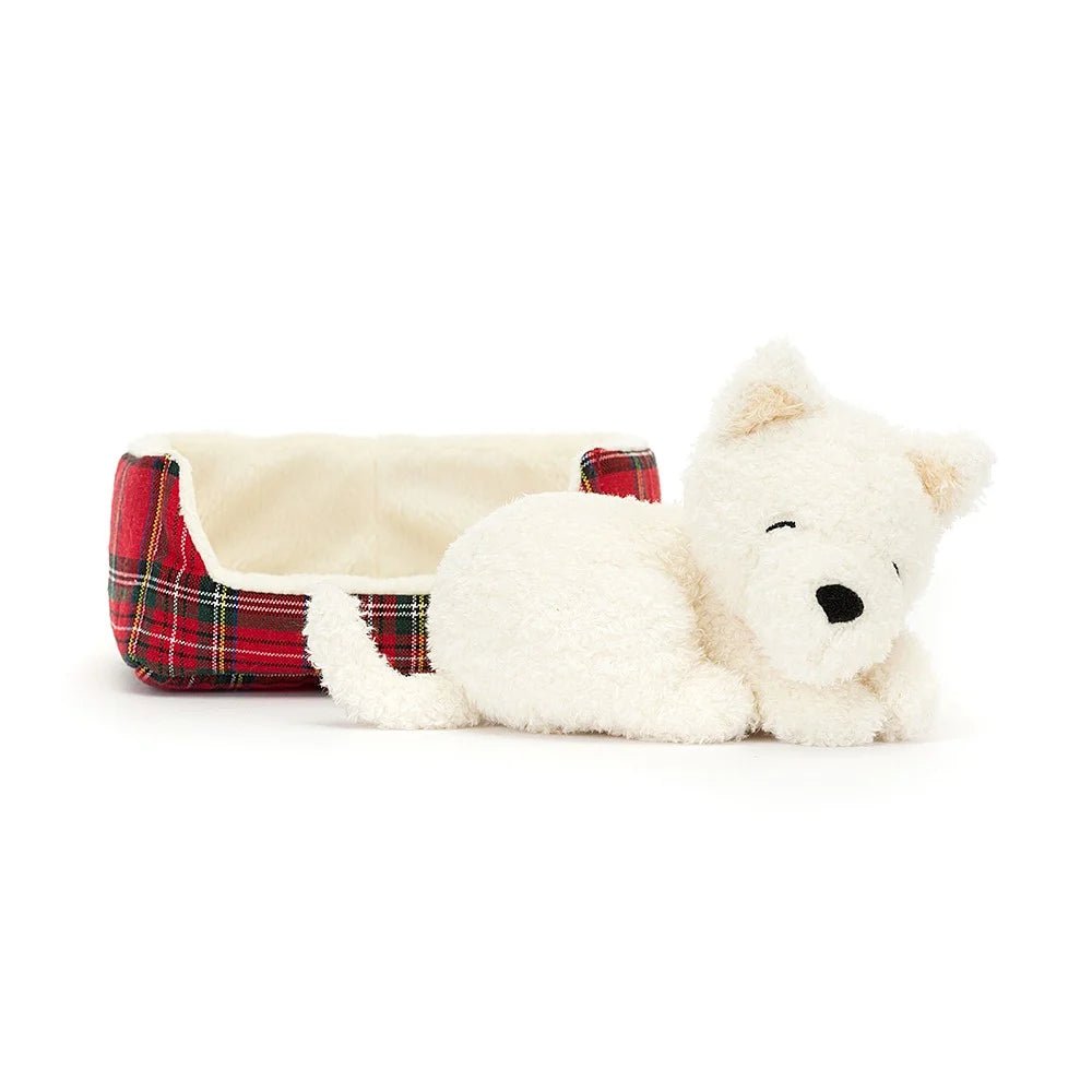 Napping Nipper Westie Stuffed Animals Jellycat  Paper Skyscraper Gift Shop Charlotte