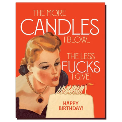 Candles Less F*cks | Birthday Card Cards OffensiveDelightful  Paper Skyscraper Gift Shop Charlotte