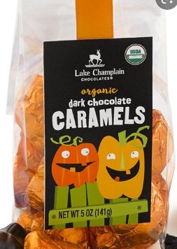 Organic Caramel Pumpkins Bag Food - Chocolates & Candy Lake Champlain Chocolates Paper Skyscraper Gift Shop Charlotte