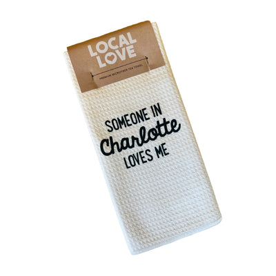 Tea Towel | Someone in Charlotte Loves Me  Rock Scissor Paper  Paper Skyscraper Gift Shop Charlotte