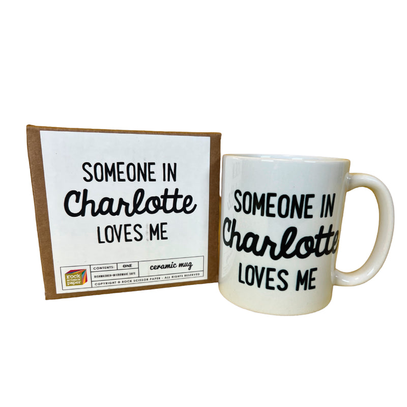 Mug | Someone in Charlotte Loves Me Mugs Rock Scissor Paper  Paper Skyscraper Gift Shop Charlotte