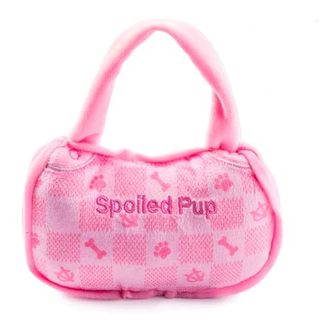 Pink Checker Chewy Vuitton Handbag Dog Toy - Small Animals & Pet Supplies Haute Diggity Dog Paper Skyscraper Gift Shop Charlotte