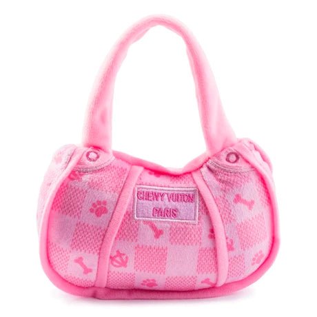 Pink Checker Chewy Vuitton Handbag Dog Toy - Small Animals & Pet Supplies Haute Diggity Dog Paper Skyscraper Gift Shop Charlotte