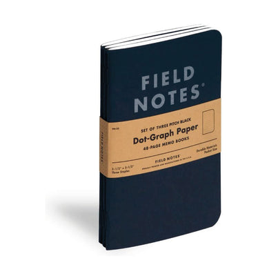 Field Notes | 3-Pack | Dot Graph | Pitch Black Notebooks Field Notes Brand  Paper Skyscraper Gift Shop Charlotte