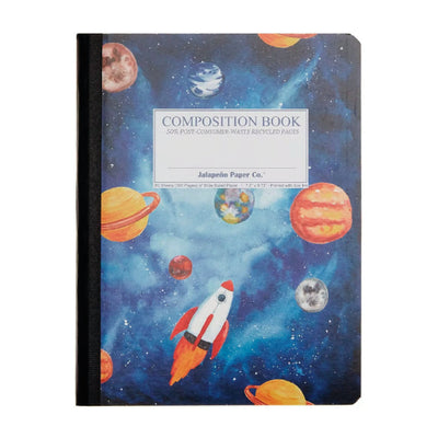 Composition Book (Wide Ruled Pages) | Rocket Ship Notebooks Michael Roger Press  Paper Skyscraper Gift Shop Charlotte