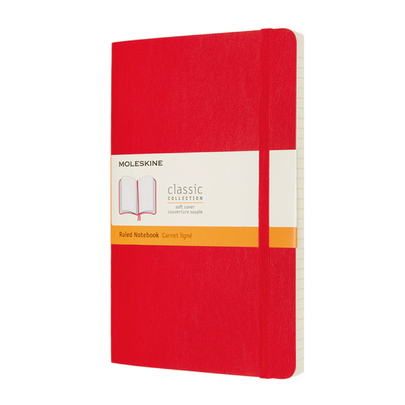Ruled Soft Cover Notebook | Large | Scarlet Red
