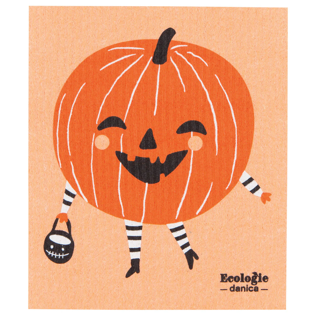 Boo Crew Pumpkin Swedish Sponge Cloth Kitchen Accessories Danica Studio (Now Designs)  Paper Skyscraper Gift Shop Charlotte