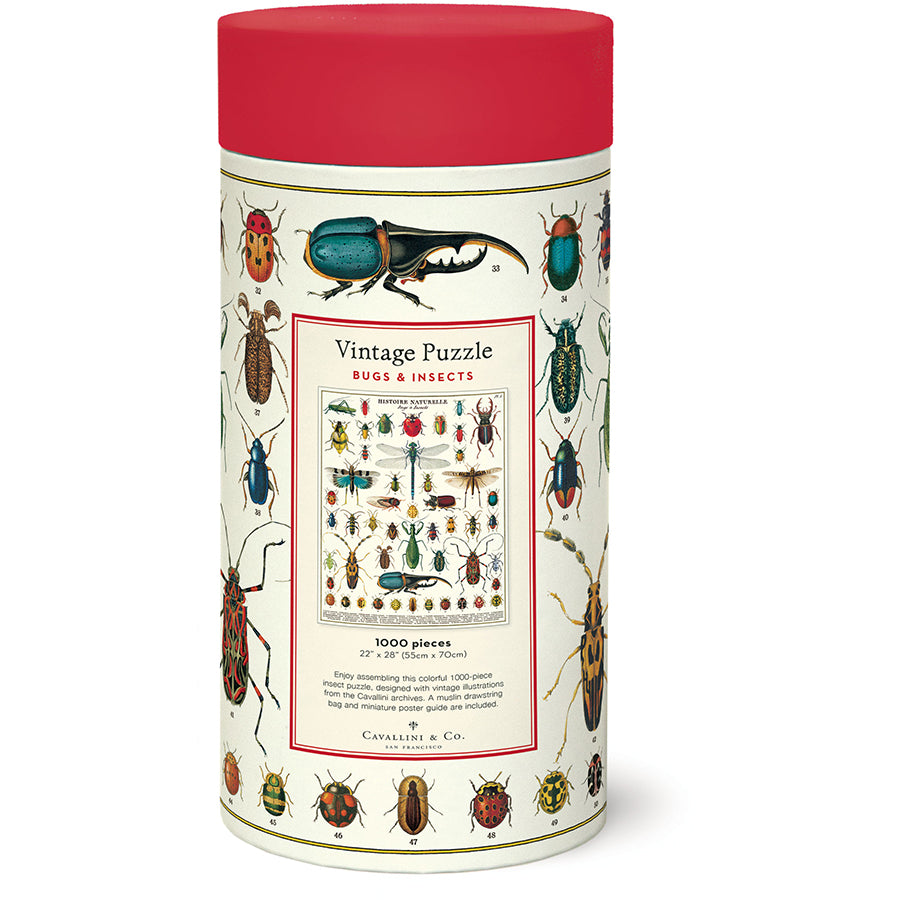 1,000 Piece Puzzle Bugs & Insects Jigsaw Puzzles Cavallini Papers & Co., Inc.  Paper Skyscraper Gift Shop Charlotte