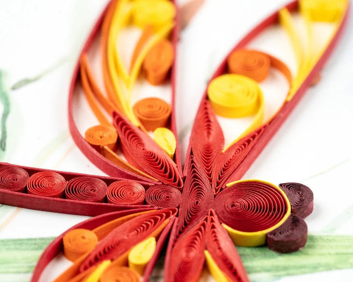 Red Drangonfly & Cattails Cards Quilling Card  Paper Skyscraper Gift Shop Charlotte