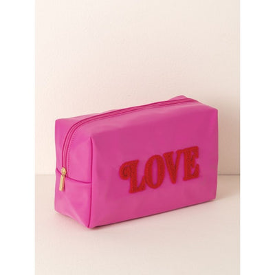 Cara "Love" Large Cosmetic Pouch, Pink