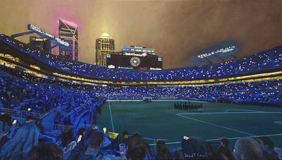 Soccer Night in CLT by David French prints David French  Paper Skyscraper Gift Shop Charlotte