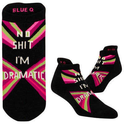 I'm Dramatic S M Sneaker Socks  Blue Q  Paper Skyscraper Gift Shop Charlotte