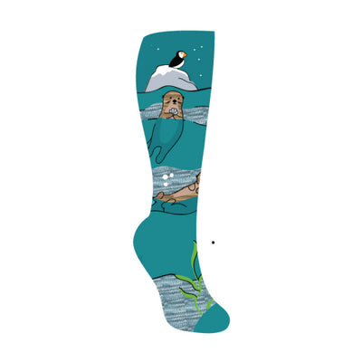 Knee High: Plays Well With Otters Socks Sock It to Me  Paper Skyscraper Gift Shop Charlotte