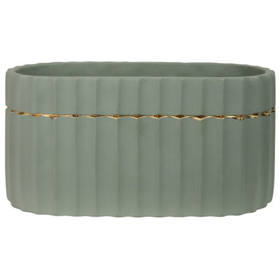 Skylar Oval Vase | Cement, Green & Gold Home Decor HomArt  Paper Skyscraper Gift Shop Charlotte