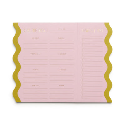 Meal Planner Notepad with Magnets  - PINK + CHARTREUSE Journals Designworks Ink  Paper Skyscraper Gift Shop Charlotte