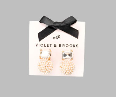 Blair Pearl Post Earring | Crystal  Violet & Brooks  Paper Skyscraper Gift Shop Charlotte