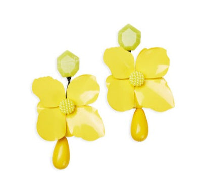 Statement Flower Drop Earrings | Yellow  Violet & Brooks  Paper Skyscraper Gift Shop Charlotte