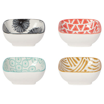 Mix and Prep Stamped Square Pinch Bowls Set of 4  Danica Studio (NOW Designs)  Paper Skyscraper Gift Shop Charlotte