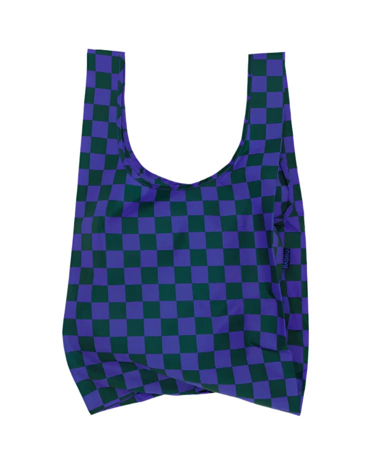 Green Checkered Baggu Reusable Grocery Bag Apparel & Accessories - Tote Bags Baggu Paper Skyscraper Gift Shop Charlotte