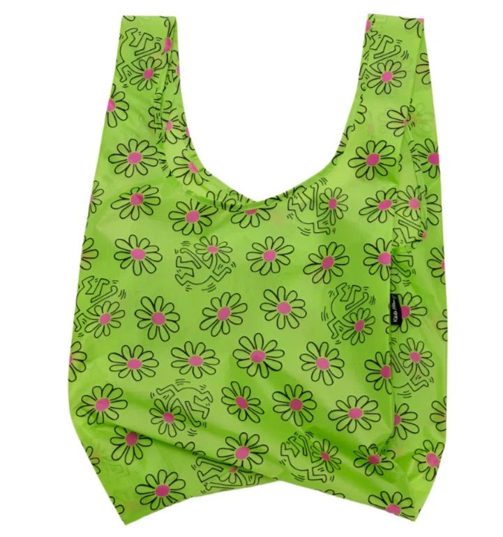 Keith Haring Flower Baggu Reusable Grocery Bag+O332 Apparel & Accessories - Tote Bags Baggu Paper Skyscraper Gift Shop Charlotte