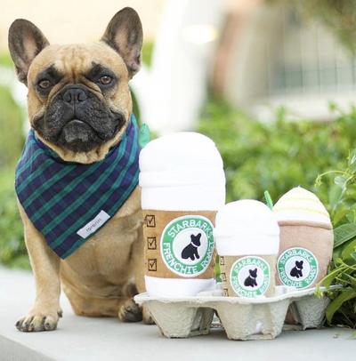 Starbarks Frenchie Roast Plush Toy - Extra Large Animals & Pet Supplies Haute Diggity Dog Paper Skyscraper Gift Shop Charlotte