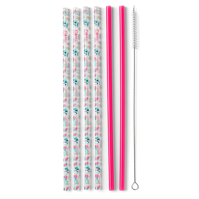 Reusable Party Animal & Hot Pink Straw Set Drinkware Swig  Paper Skyscraper Gift Shop Charlotte