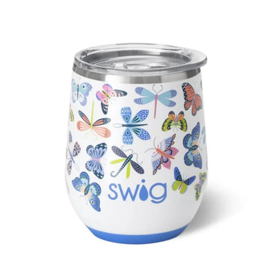 12 oz | Butterfly Bliss Stemless Wine Cup Drinkware Swig  Paper Skyscraper Gift Shop Charlotte