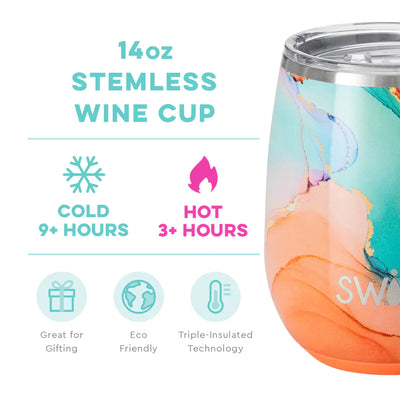 14oz Stemless Wine Cup | Dreamsicle Drinkware Swig  Paper Skyscraper Gift Shop Charlotte