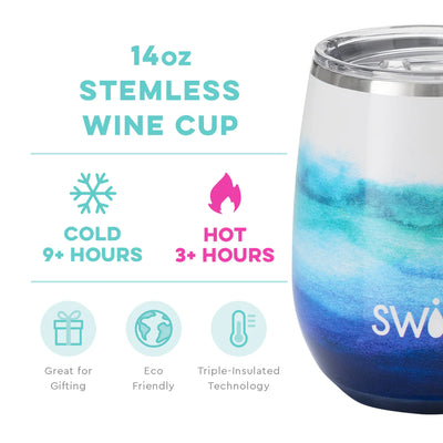 14oz Stemless Wine Cup | Sapphire Drinkware Swig  Paper Skyscraper Gift Shop Charlotte