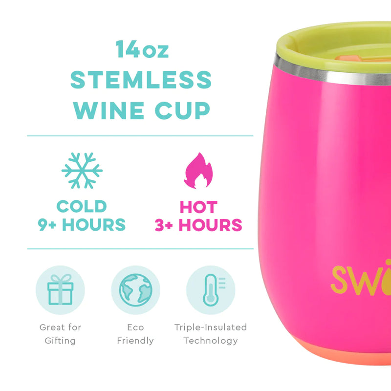 14oz Stemless Wine Cup | Tutti Frutti Drinkware Swig  Paper Skyscraper Gift Shop Charlotte