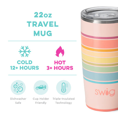 Good Vibrations 22oz Travel Mug Drinkware Swig  Paper Skyscraper Gift Shop Charlotte
