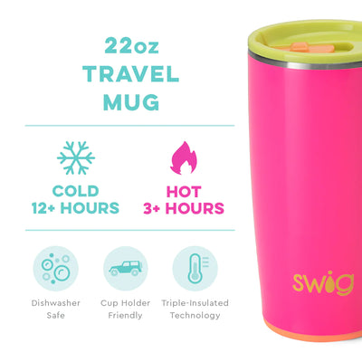22oz | Tutti Frutti Travel Mug Drinkware Swig  Paper Skyscraper Gift Shop Charlotte